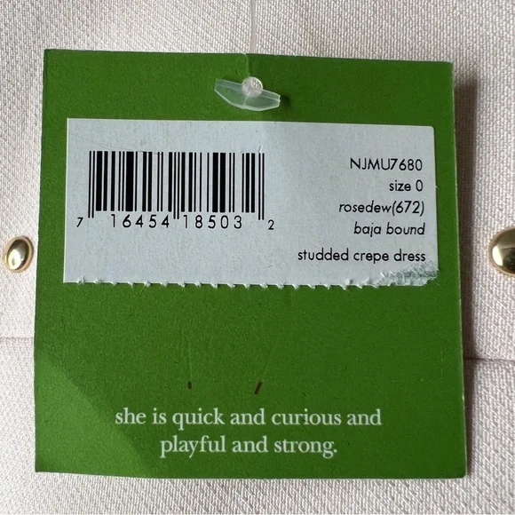 KATE SPADE Baja Bound Studded Crepe Dress in Rose Dew - NJMU7680- Sz 0 - Picture 12 of 12